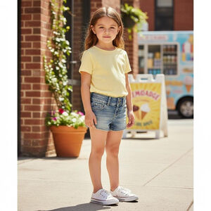 Abercrombie Kids Denim Shortie Shorts Size 5/6 Blue Mid Rise Jean Cutoffs